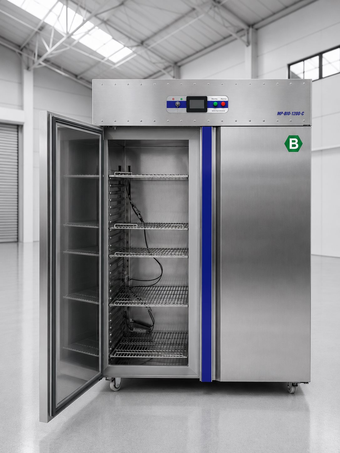 MP-BIO-1200-C con puerta abierta