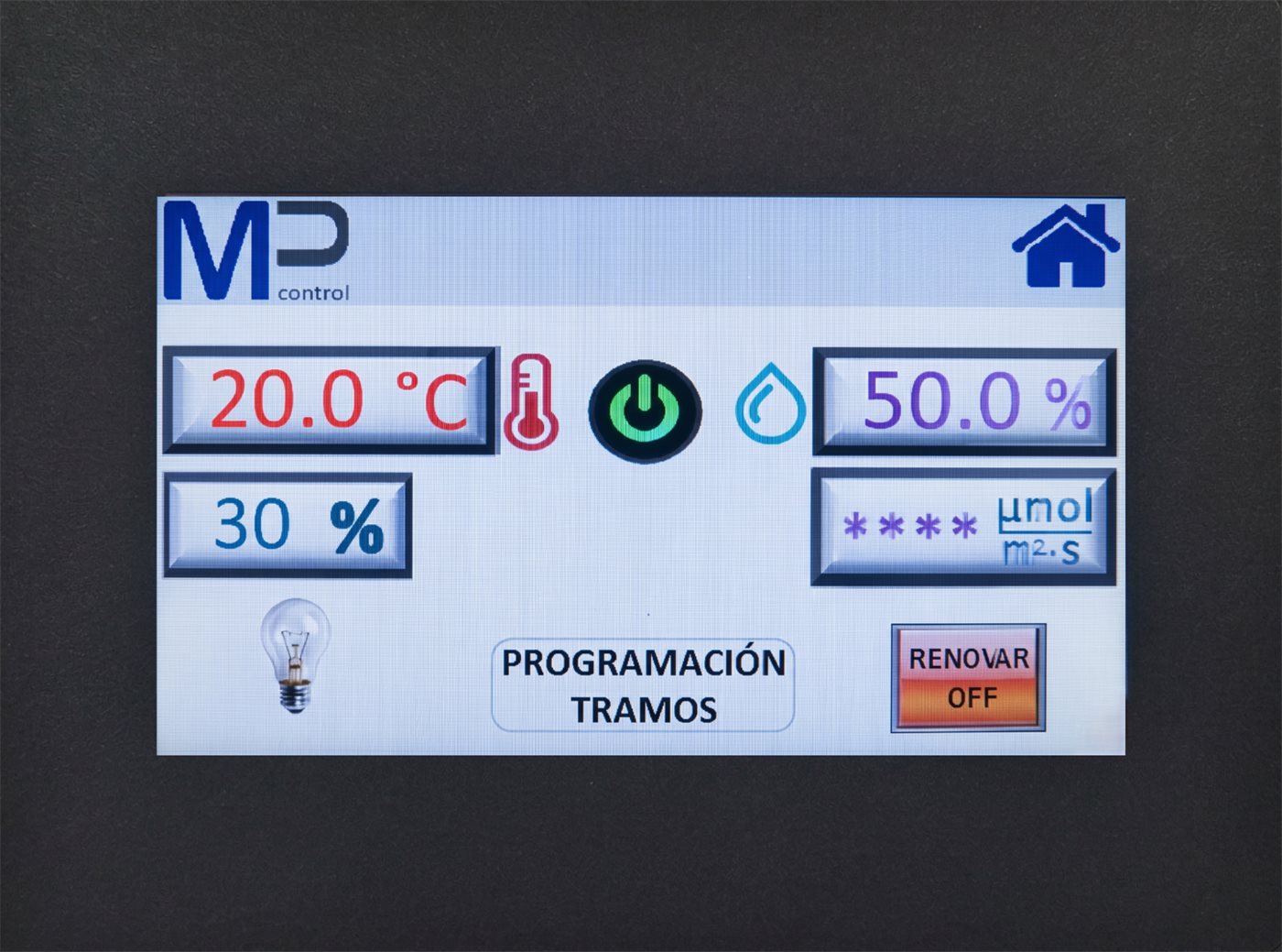 Pantalla t
+áctil de control a color