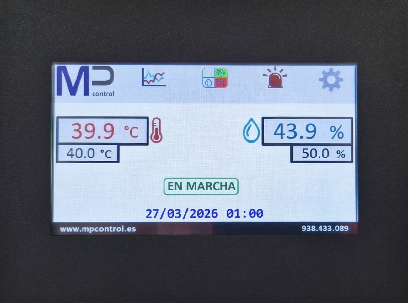 Pantalla táctil de control